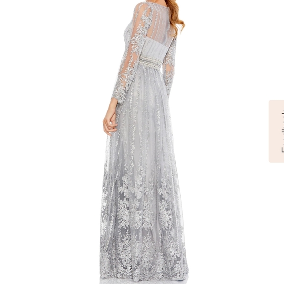 MAC DUGGAL Floral Embroidered Long Sleeve Gown - Picture 3 of 10